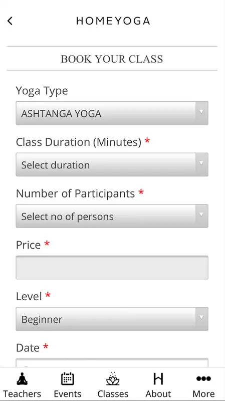 Homeyoga Mobile App