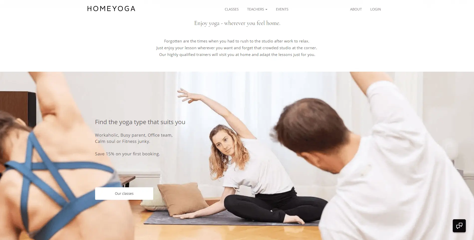 Homeyoga web App