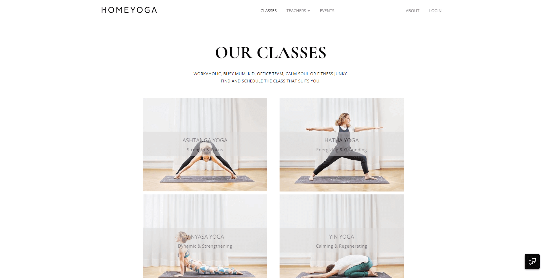 Homeyoga web App