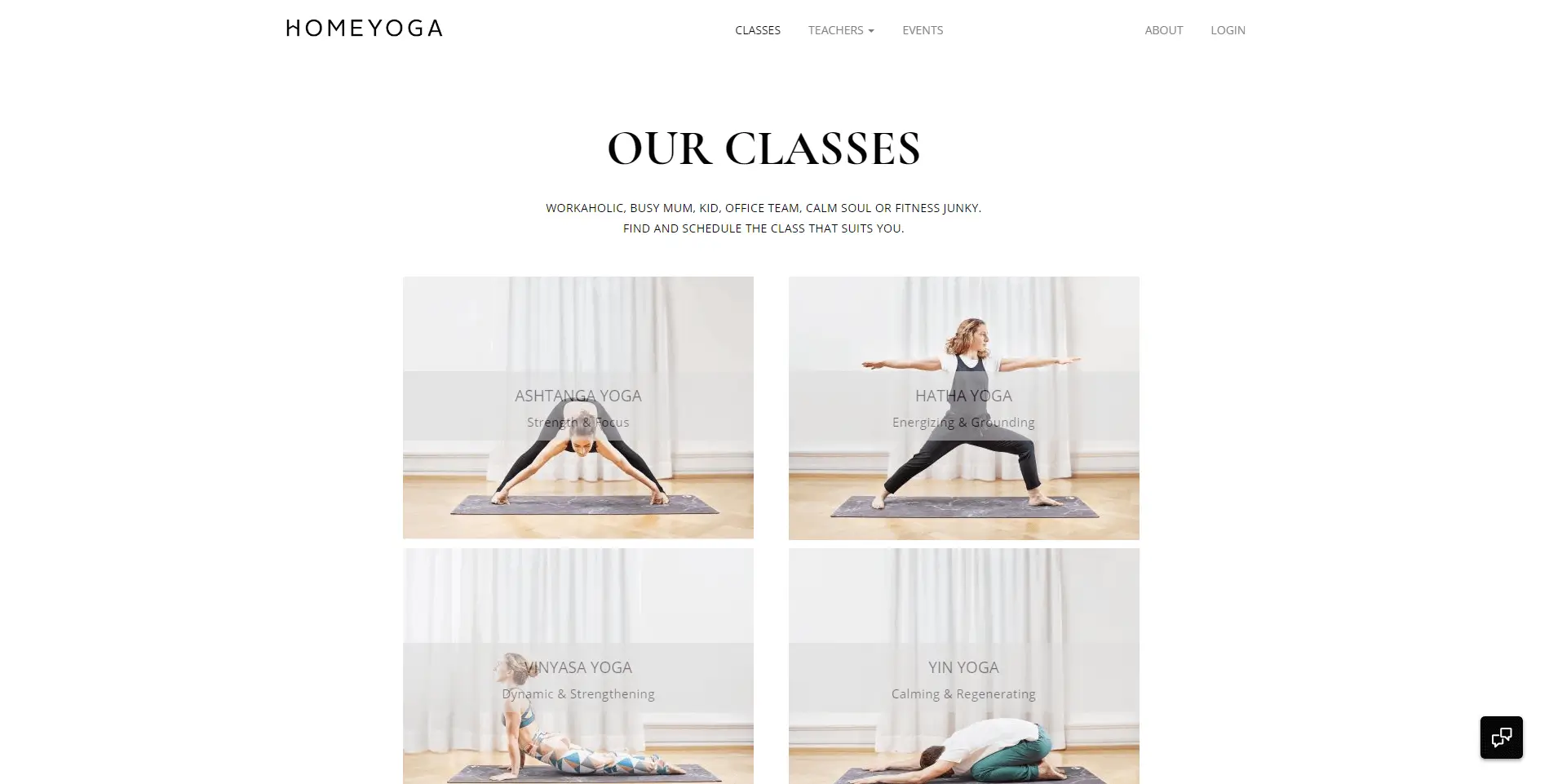 Homeyoga web App