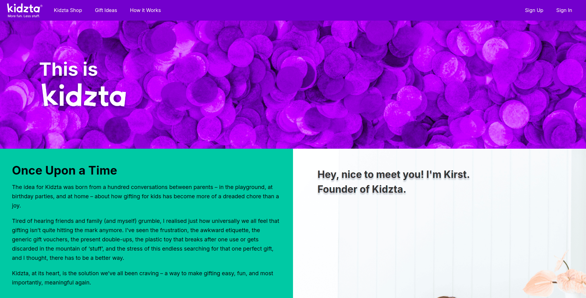 kidzta website